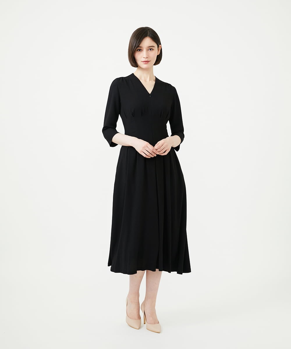 GDEAG22420 Sybilla(シビラ) タックデザインドレス ブラック