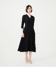GDEAG22420 Sybilla(シビラ) タックデザインドレス ブラック