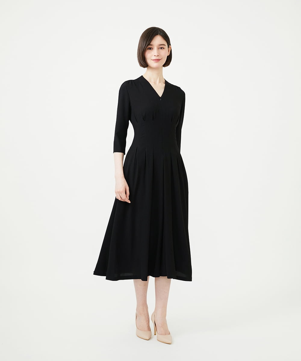 GDEAG22420 Sybilla(シビラ) タックデザインドレス ブラック