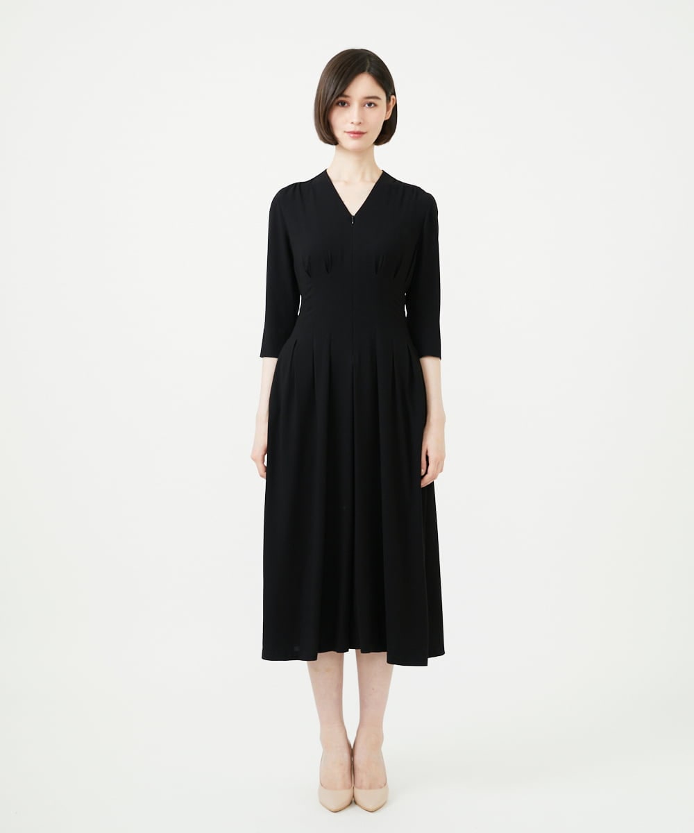GDEAG22420 Sybilla(シビラ) タックデザインドレス ブラック