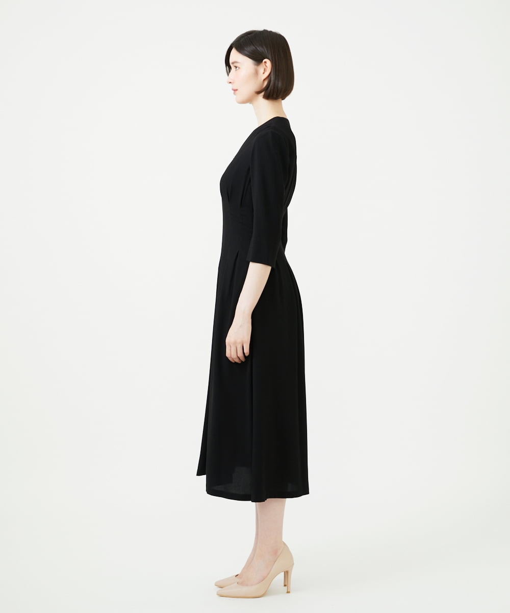 GDEAG22420 Sybilla(シビラ) タックデザインドレス ブラック