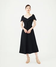 GDEAG36700 Sybilla(シビラ) ワイドカラーVネックドレス ブラック