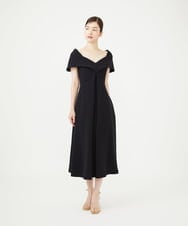GDEAG36700 Sybilla(シビラ) ワイドカラーVネックドレス ブラック