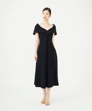 GDEAG36700 Sybilla(シビラ) ワイドカラーVネックドレス ブラック