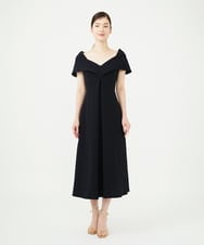 GDEAG36700 Sybilla(シビラ) ワイドカラーVネックドレス ブラック