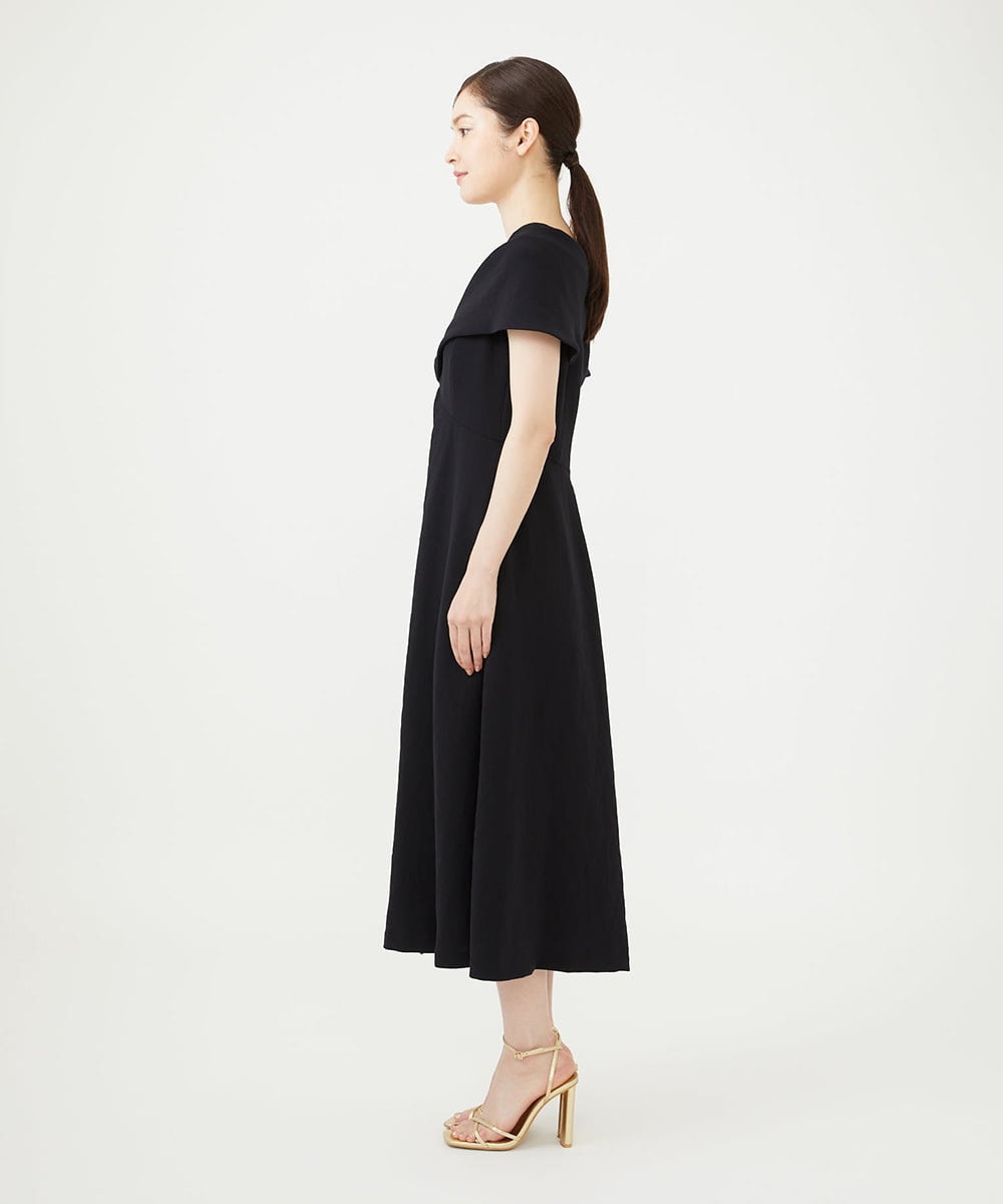 GDEAG36700 Sybilla(シビラ) ワイドカラーVネックドレス ブラック