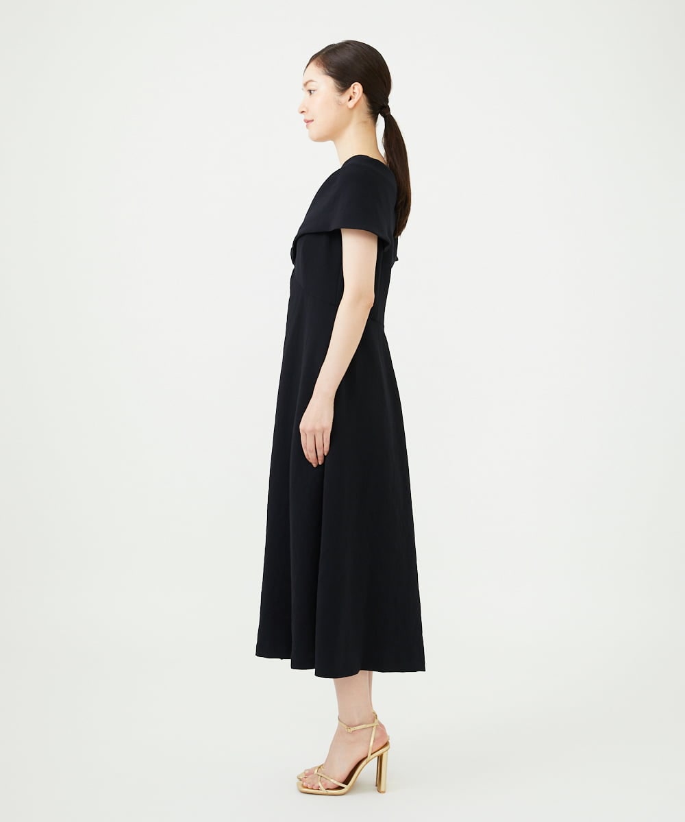 GDEAG36700 Sybilla(シビラ) ワイドカラーVネックドレス ブラック