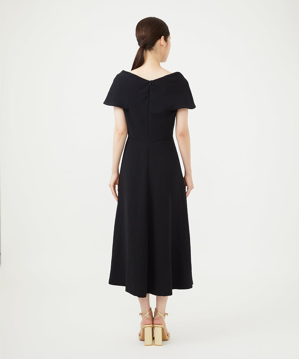 GDEAG36700 Sybilla(シビラ) ワイドカラーVネックドレス ブラック