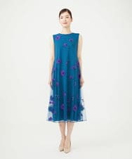 GDEAG90800 Sybilla(シビラ) マーガレット刺繍チュールドレス 【WEB限定】ブルー