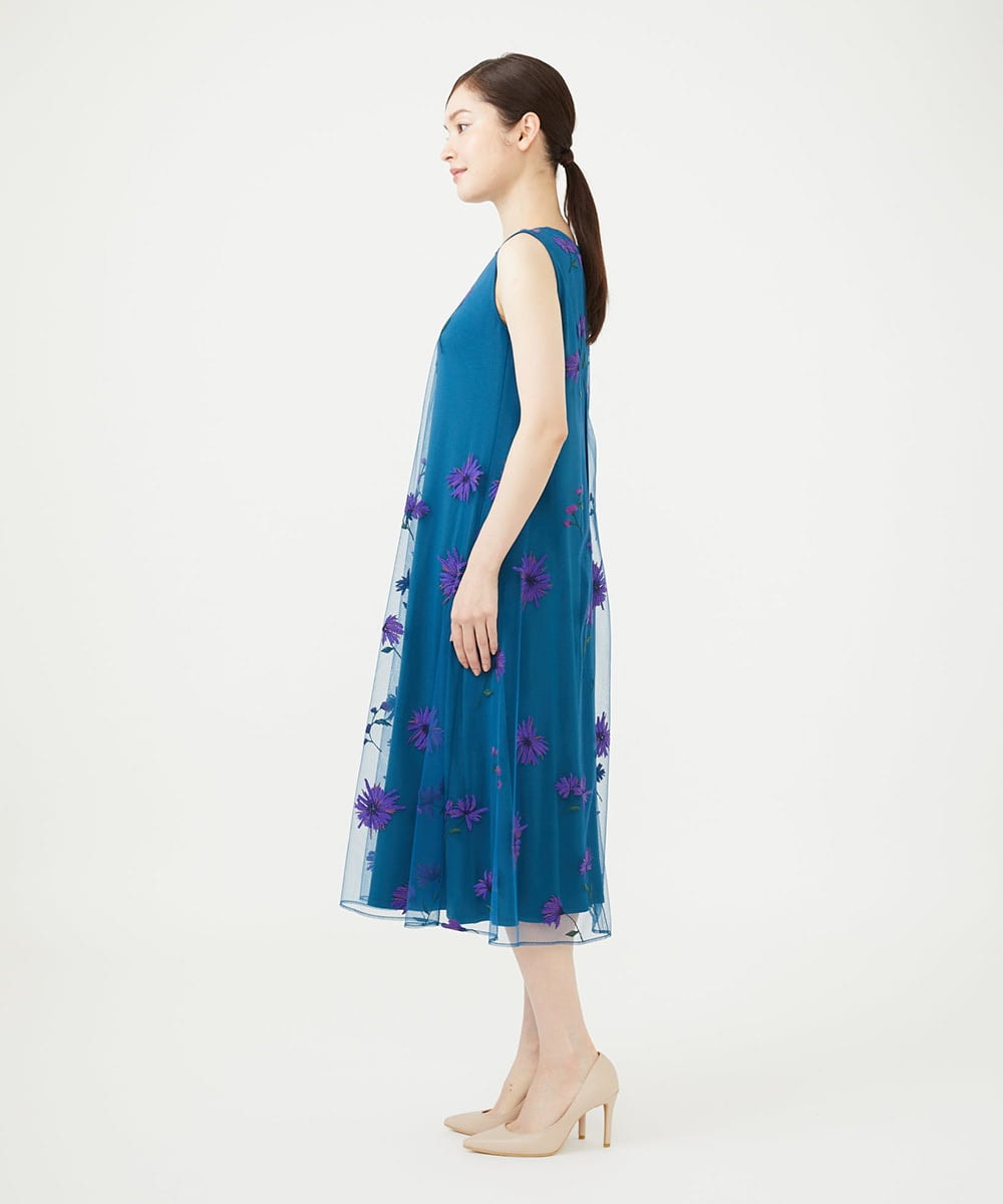 GDEAG90800 Sybilla(シビラ) マーガレット刺繍チュールドレス 【WEB限定】ブルー