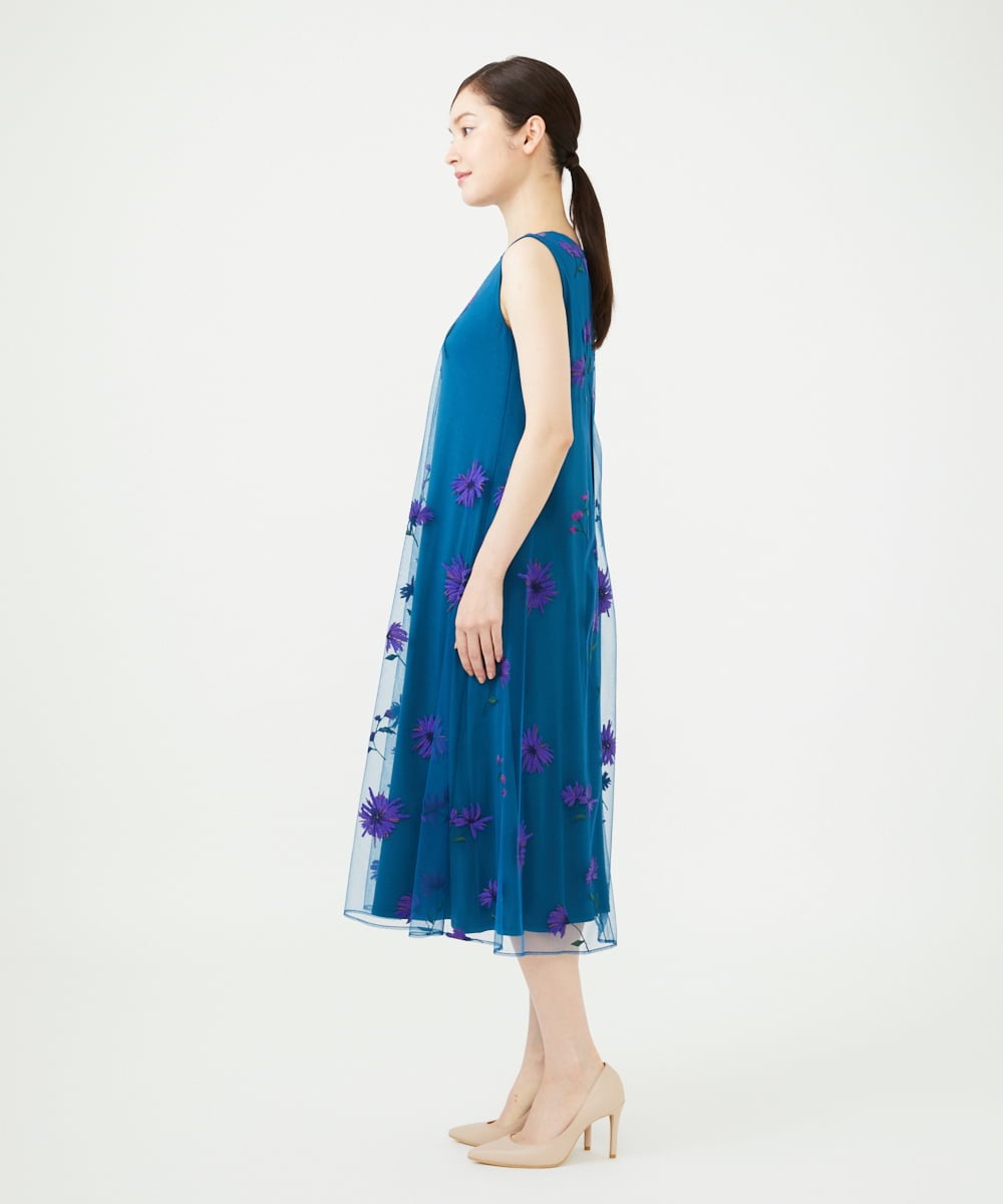 GDEAG90800 Sybilla(シビラ) 【WEB限定色あり】マーガレット刺繍チュールドレス 【WEB限定】ブルー