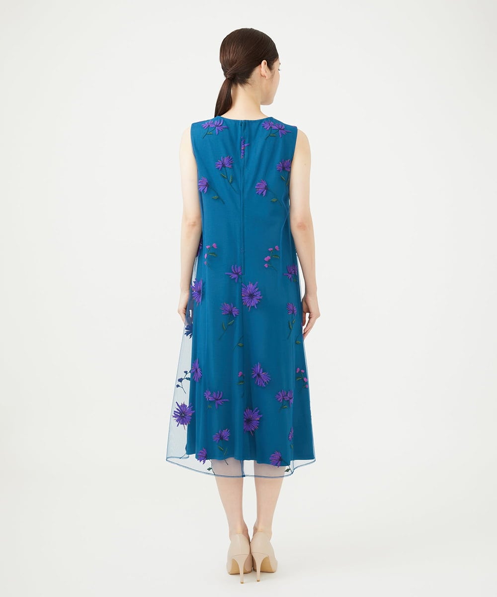 GDEAG90800 Sybilla(シビラ) マーガレット刺繍チュールドレス 【WEB限定】ブルー