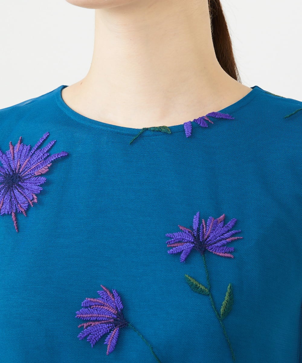 GDEAG90800 Sybilla(シビラ) 【WEB限定色あり】マーガレット刺繍チュールドレス 【WEB限定】ブルー