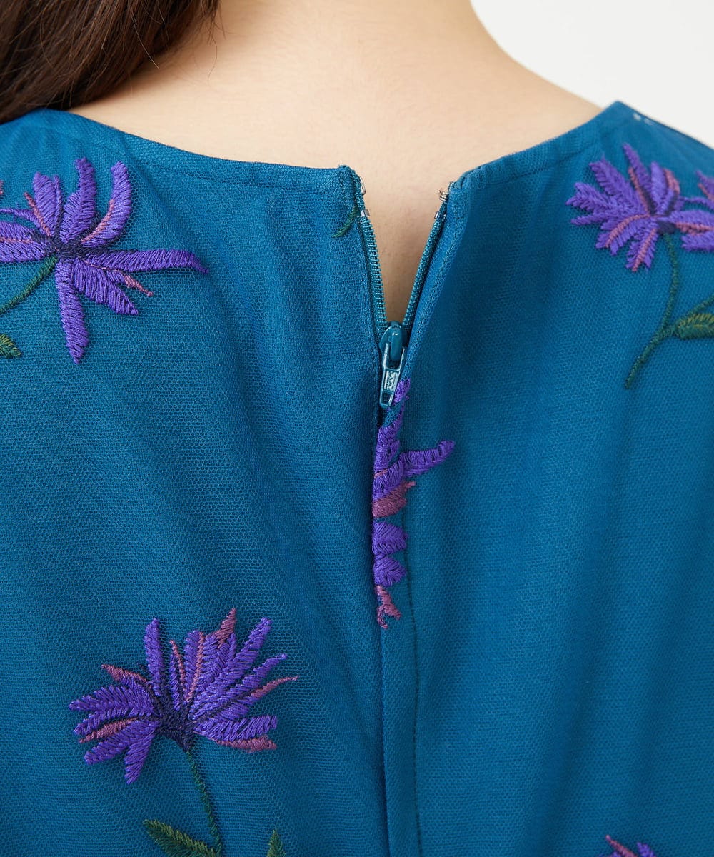 GDEAG90800 Sybilla(シビラ) マーガレット刺繍チュールドレス 【WEB限定】ブルー