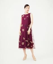 GDEAG90800 Sybilla(シビラ) 【WEB限定色あり】マーガレット刺繍チュールドレス バーガンディ