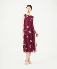 GDEAG90800 Sybilla(シビラ) 【WEB限定色あり】マーガレット刺繍チュールドレス バーガンディ