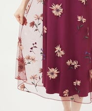 GDEAG90800 Sybilla(シビラ) マーガレット刺繍チュールドレス バーガンディ