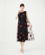GDEAG90800 Sybilla(シビラ) マーガレット刺繍チュールドレス ブラック