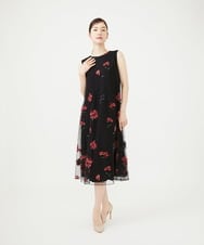 GDEAG90800 Sybilla(シビラ) マーガレット刺繍チュールドレス ブラック