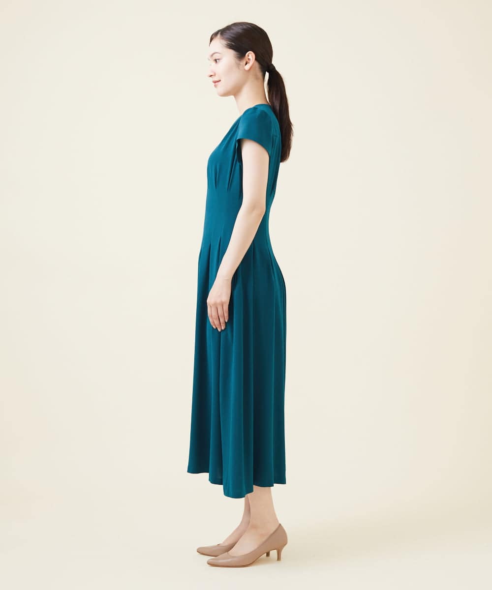 GDEAV21390 Sybilla(シビラ) タッキングデザインドレス グリーン