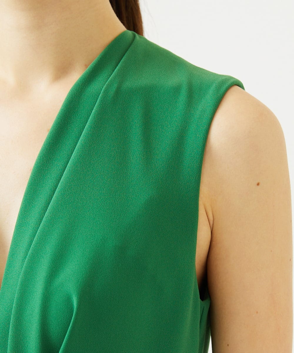 GDECD46790 Sybilla(シビラ) フロントタックジャンプスーツ（カラー） グリーン