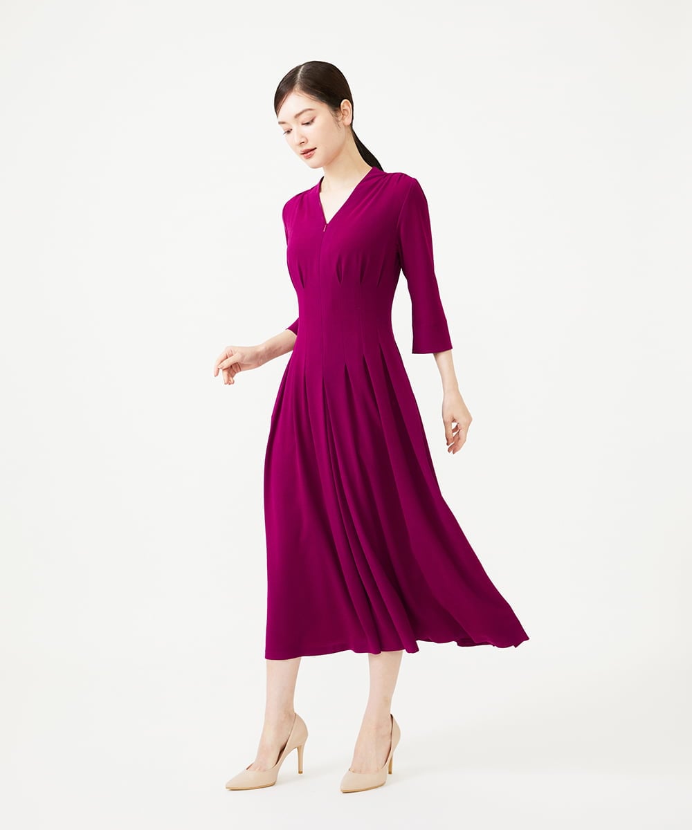 GDECG22420 Sybilla(シビラ) タックデザインドレス パープル
