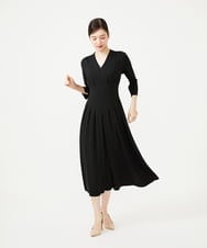 GDECG22420 Sybilla(シビラ) タックデザインドレス ブラック