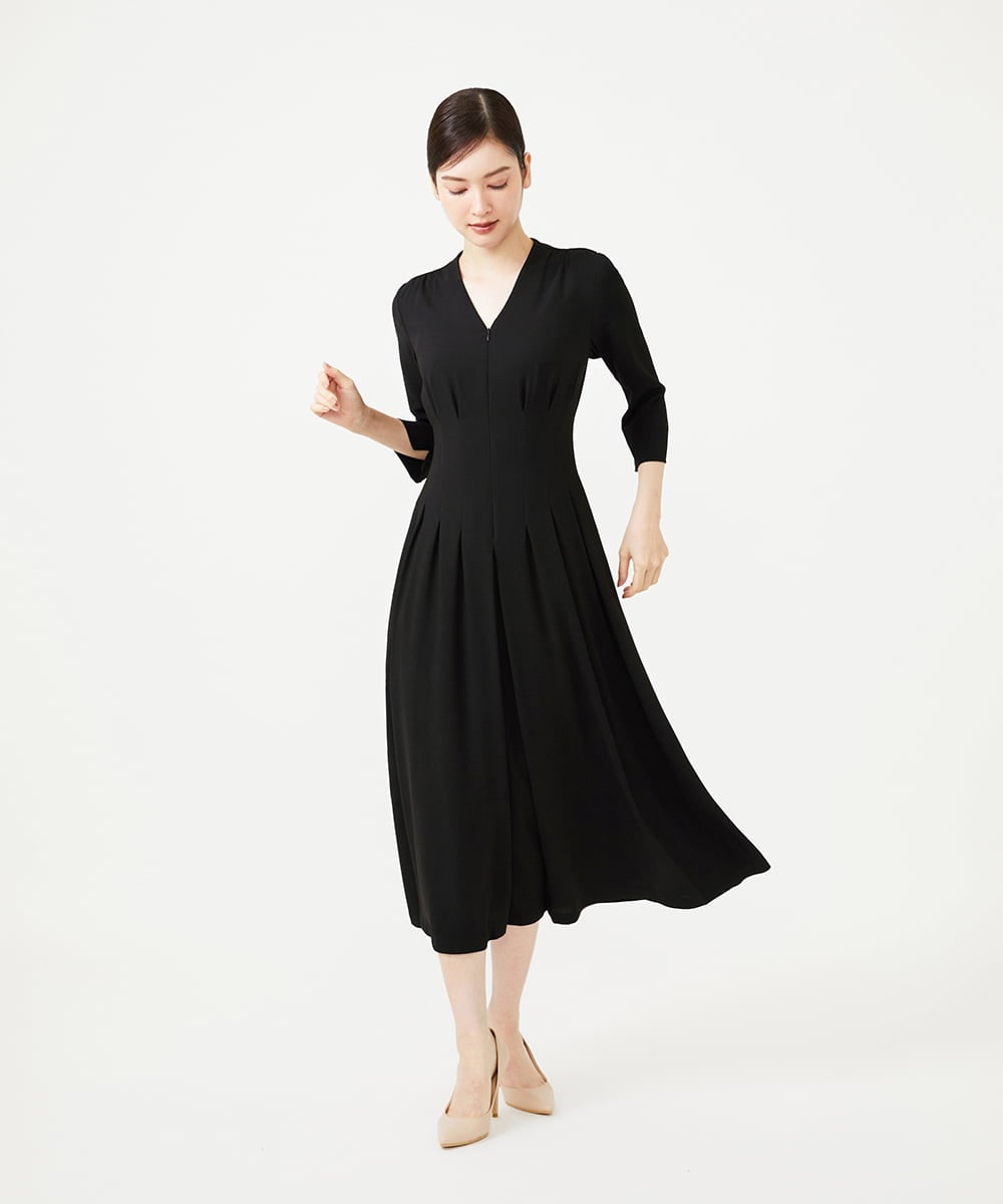 GDECG22420 Sybilla(シビラ) タックデザインドレス ブラック