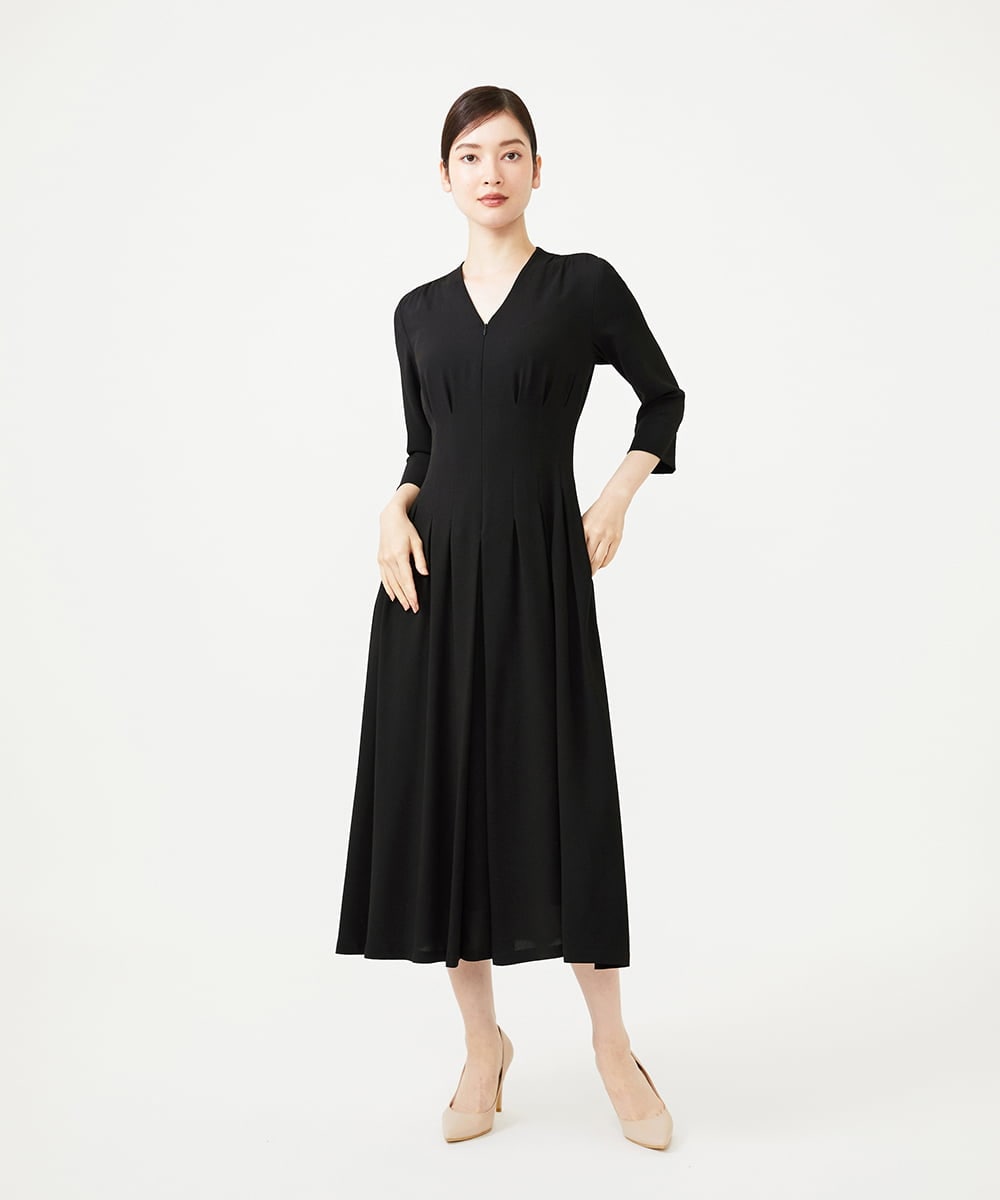 GDECG22420 Sybilla(シビラ) タックデザインドレス ブラック
