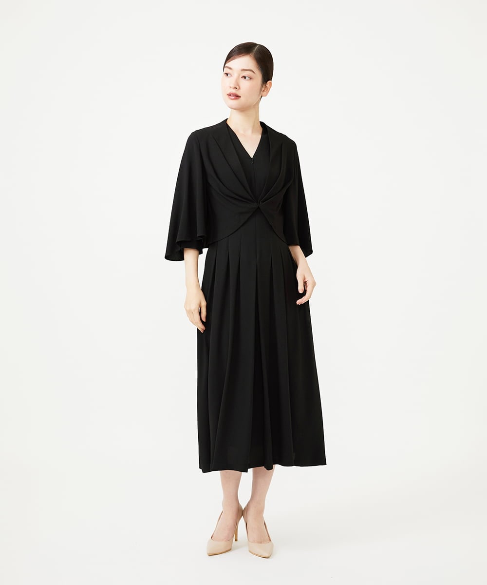 GDECG22420 Sybilla(シビラ) タックデザインドレス ブラック