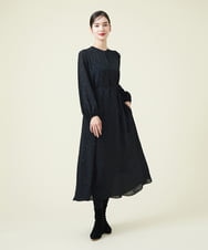 GDECT14700 Sybilla(シビラ) 【MONOTONE】スクエアラメジャカードドレス ブラック