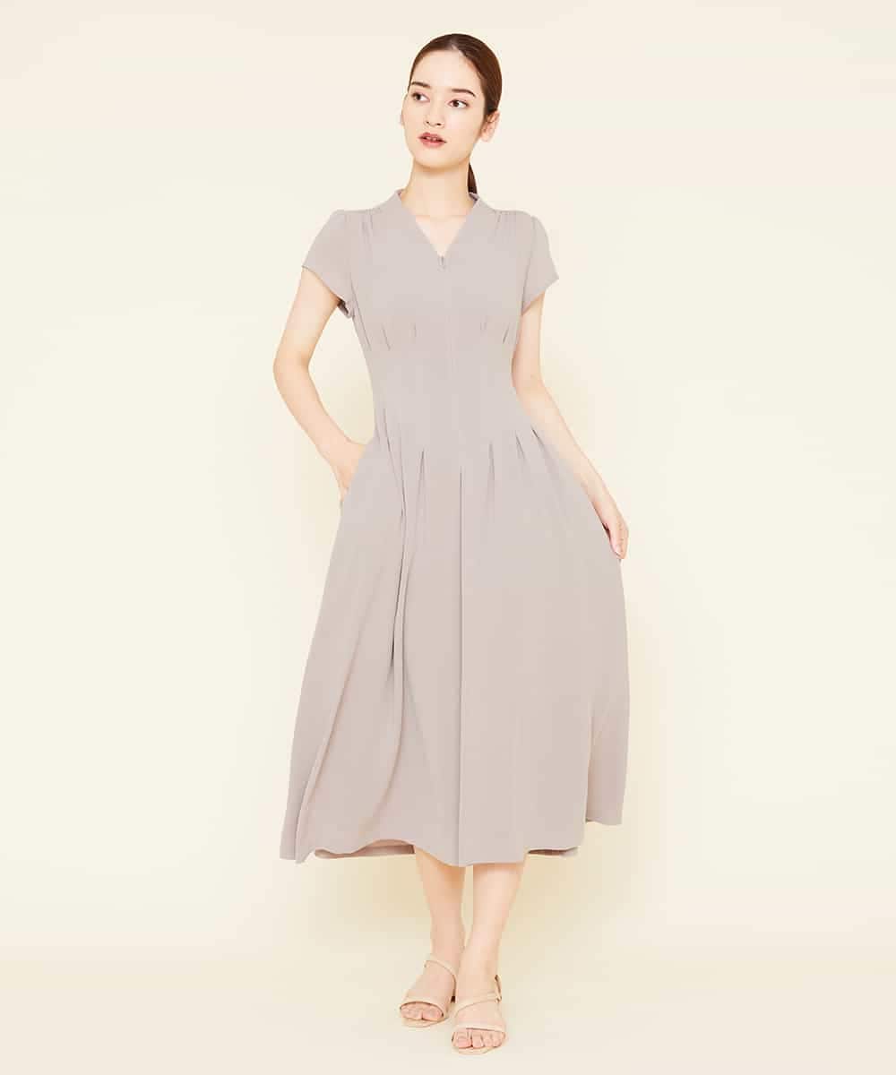 GDEEM21390 Sybilla(シビラ) タッキングデザインドレス グレー
