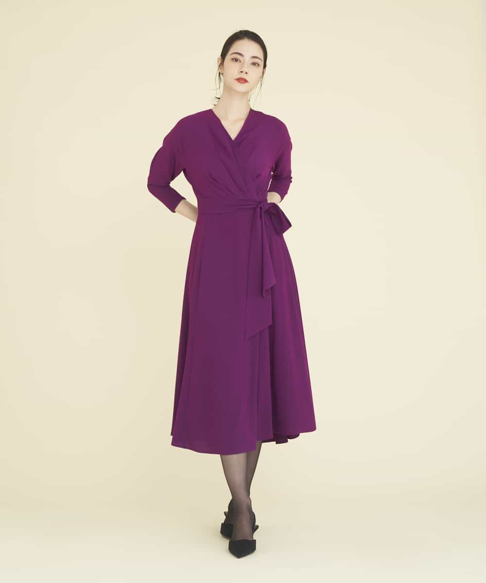 GDEEP09590 Sybilla(シビラ) カシュクールストレッチドレス パープル