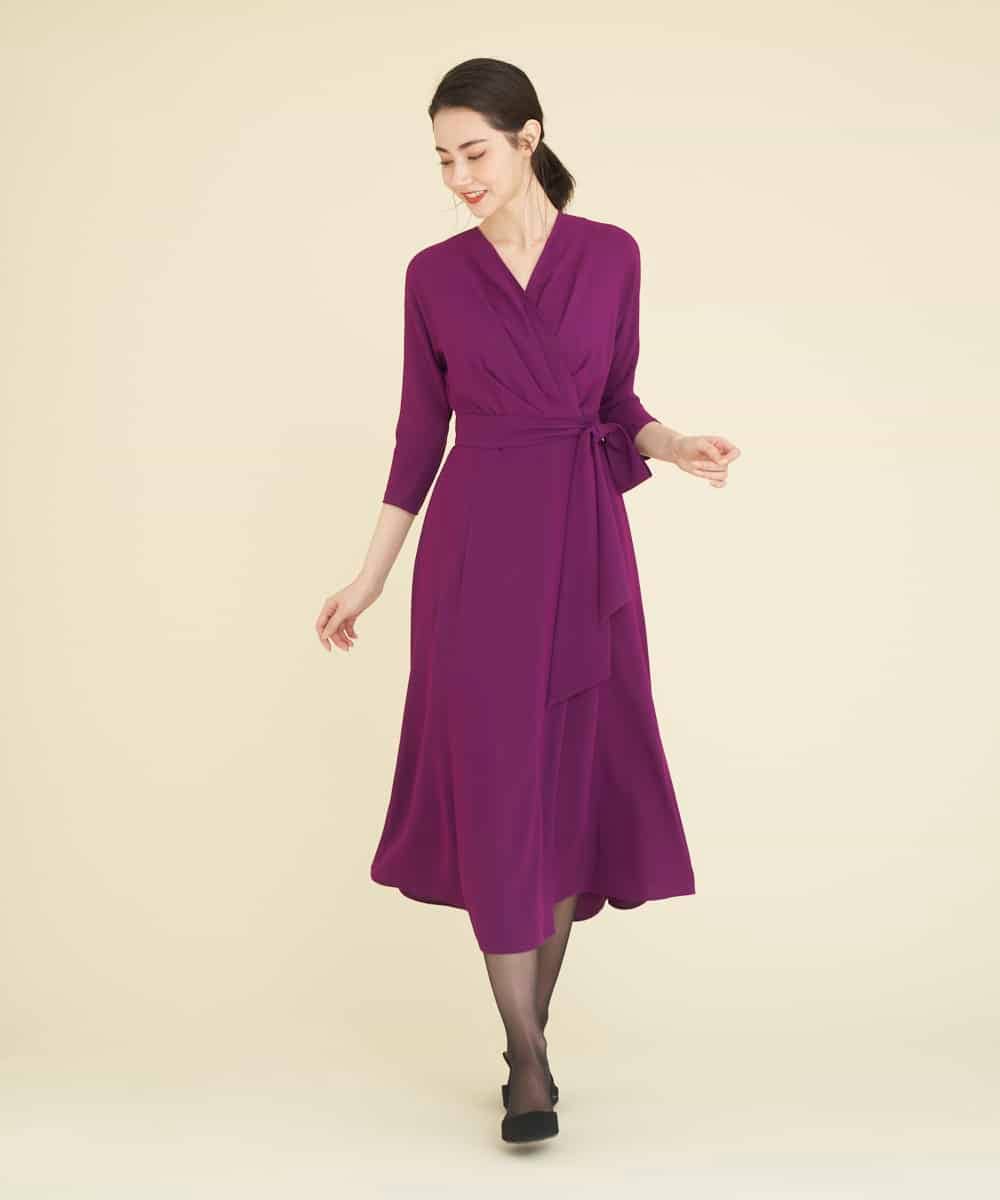 GDEEP09590 Sybilla(シビラ) カシュクールストレッチドレス パープル