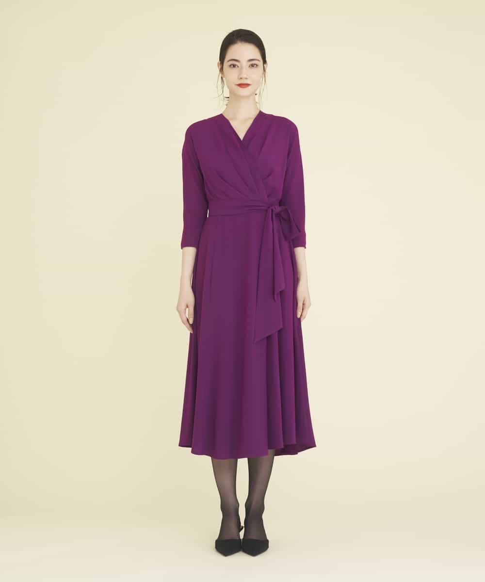 GDEEP09590 Sybilla(シビラ) カシュクールストレッチドレス パープル