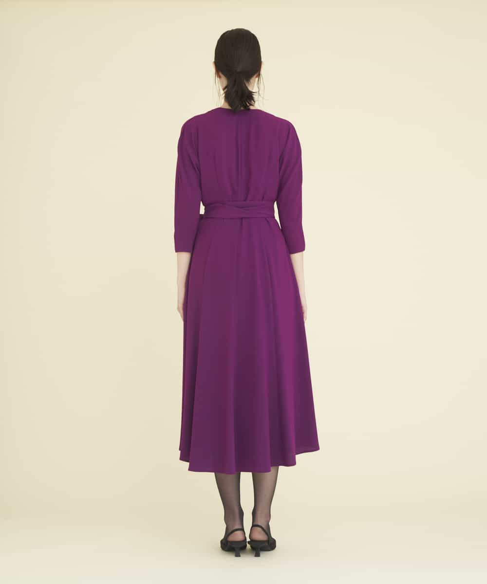 GDEEP09590 Sybilla(シビラ) カシュクールストレッチドレス パープル