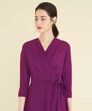 GDEEP09590 Sybilla(シビラ) カシュクールストレッチドレス パープル