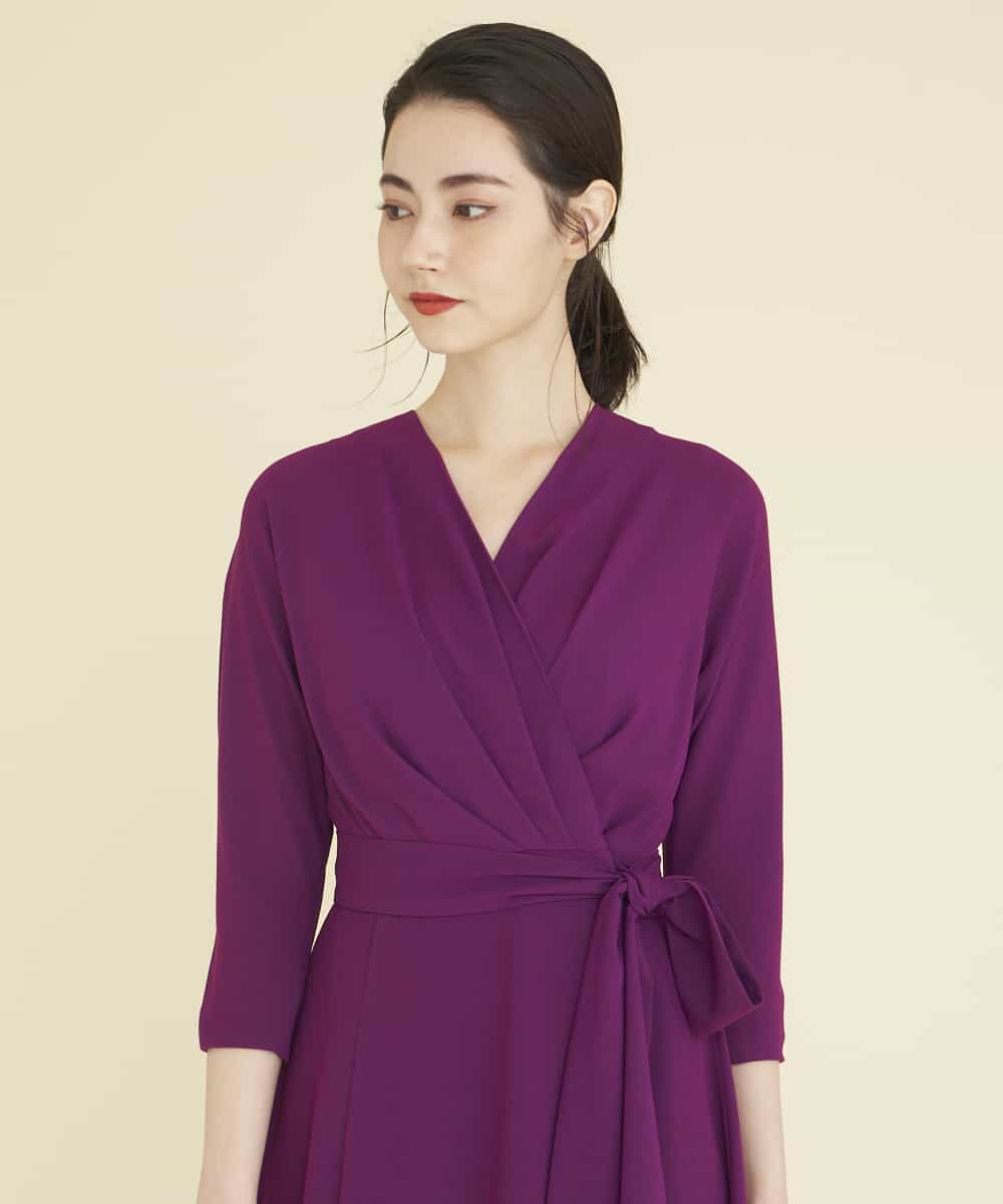 GDEEP09590 Sybilla(シビラ) カシュクールストレッチドレス パープル