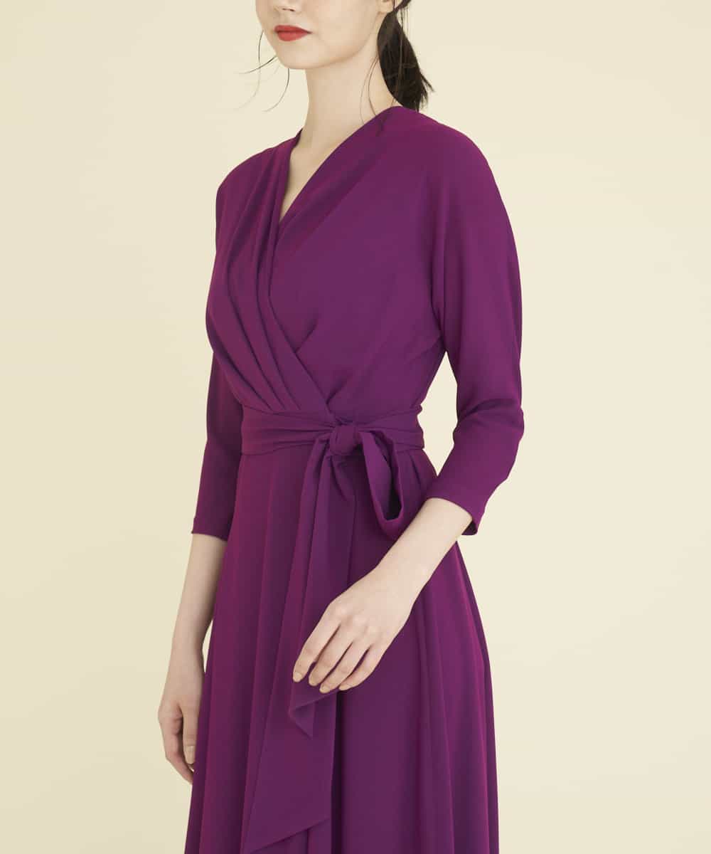 GDEEP09590 Sybilla(シビラ) カシュクールストレッチドレス パープル