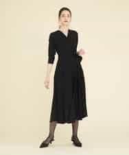 GDEEP09590 Sybilla(シビラ) カシュクールストレッチドレス ブラック
