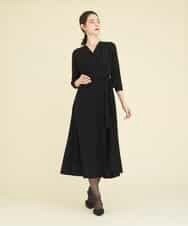 GDEEP09590 Sybilla(シビラ) カシュクールストレッチドレス ブラック