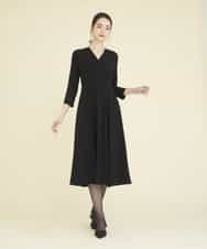 GDEEP10590 Sybilla(シビラ) カシュクール切り替えドレス ブラック