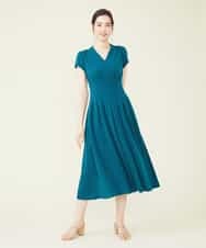 GDEER21390 Sybilla(シビラ) タッキングデザインドレス ブルーグリーン