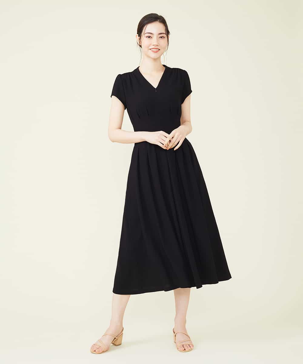 GDEER21390 Sybilla(シビラ) タッキングデザインドレス ブラック