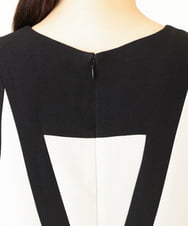 GDEEV41690 Sybilla(シビラ) トライアングルパッチワークドレス ブラック×オフホワイト