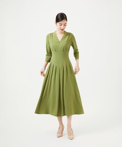 GDEGD22420 Sybilla タッキングデザインドレス（7分袖）