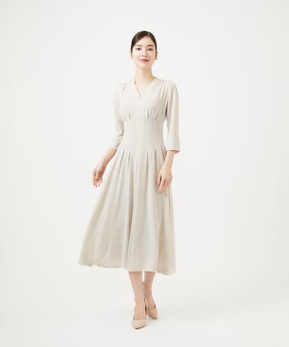 GDEGD22420 Sybilla タッキングデザインドレス（7分袖）