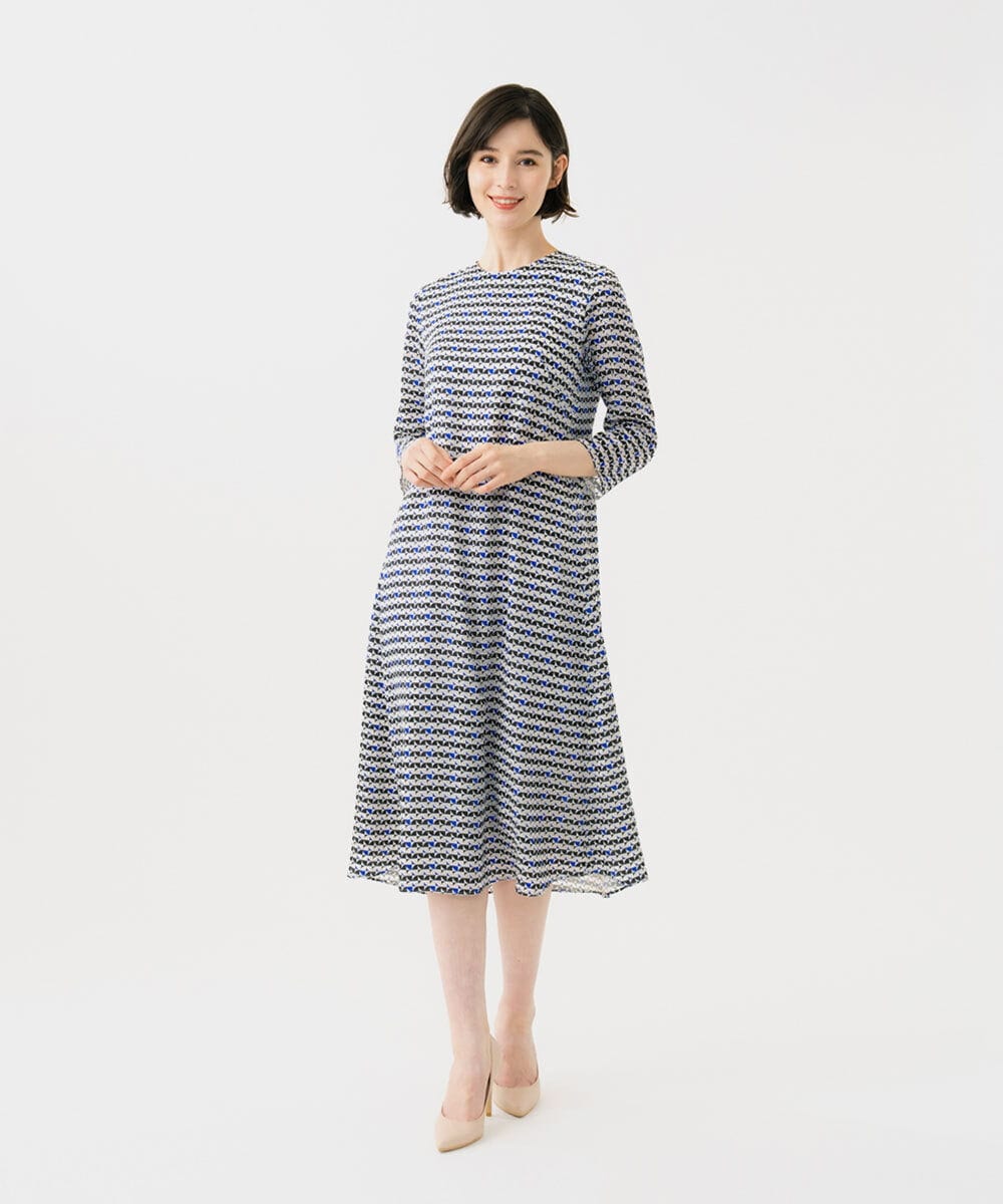 GDEGD41630 Sybilla(シビラ) ジオメトリックオパールドレス ブラック×ブルー