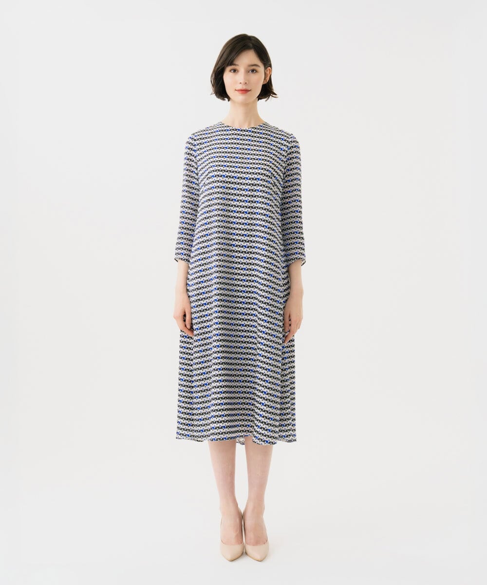 GDEGD41630 Sybilla(シビラ) ジオメトリックオパールドレス ブラック×ブルー