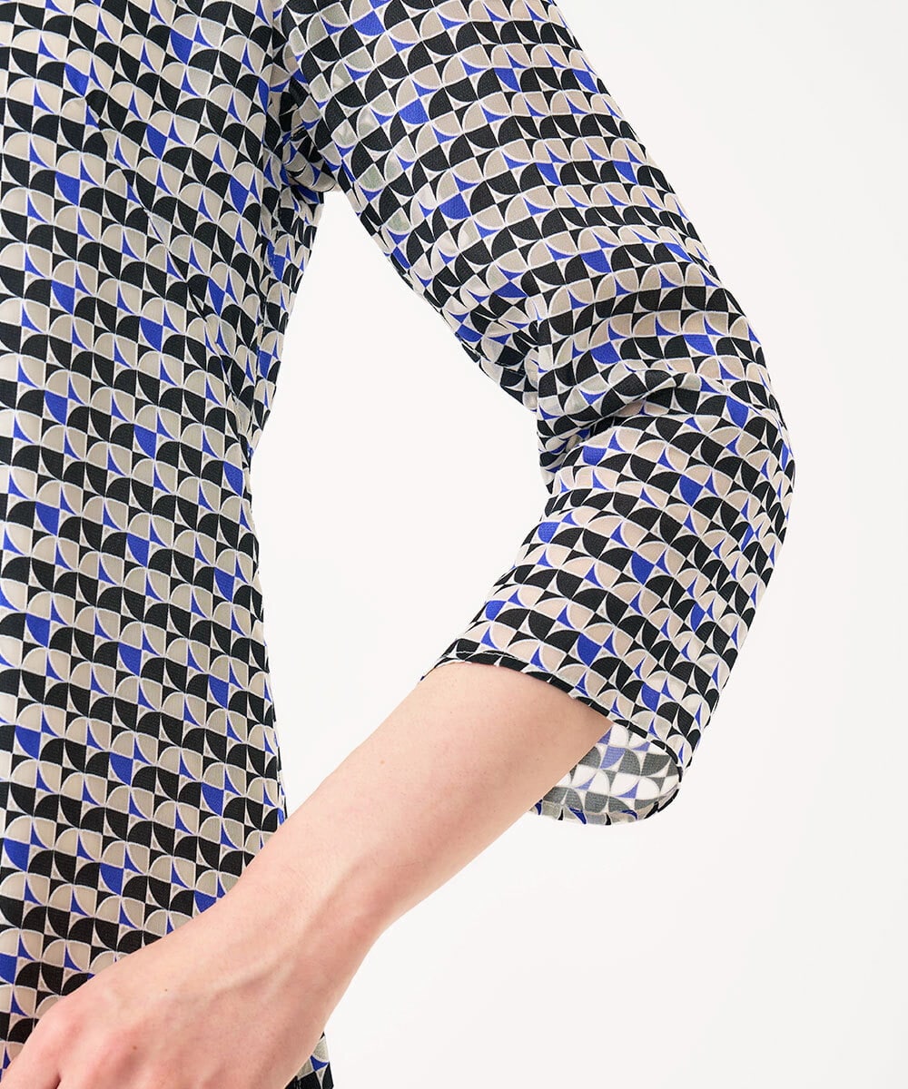 GDEGD41630 Sybilla(シビラ) ジオメトリックオパールドレス ブラック×ブルー